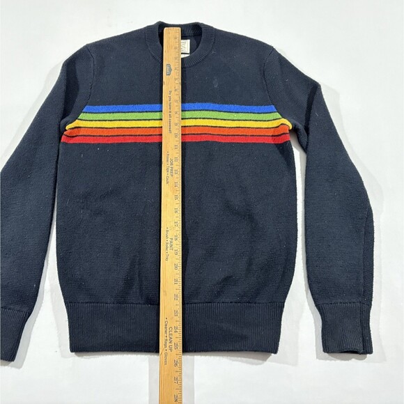 RARE Aviator Nation x Gap Womens Stripe Navy Pullover Crew Sweater Sz XS Stain - Picture 4 of 10